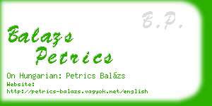 balazs petrics business card